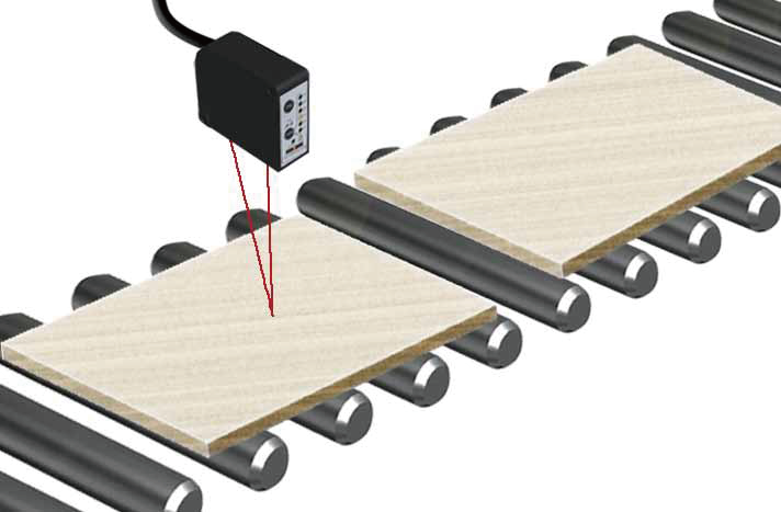 激光位移传感器应用测量建材板的厚度