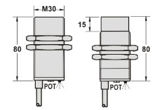 全金属接近传感器M30系列尺寸图