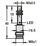 电感式接近传感器M5系列接插件尺寸图