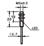 电感式接近传感器M5系列尺寸图