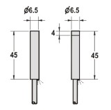 超短电感式接近传感器Φ6.5系列尺寸图