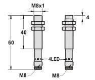 电感式接近传感器M8系列接插件尺寸图