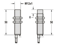 黄铜镀镍电感式接近传感器M12系列尺寸图