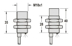电感式接近传感器M18系列尺寸图