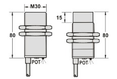 电感式接近传感器尺寸图M30系列黄铜镀镍