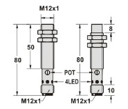 电容式接近传感器尺寸图接插件M12系列