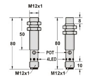 电容式接近传感器尺寸图接插件M12系列