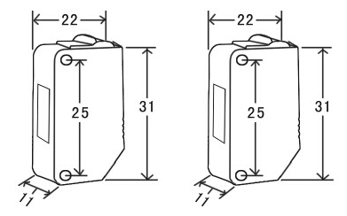 方型对射光电传感器尺寸图